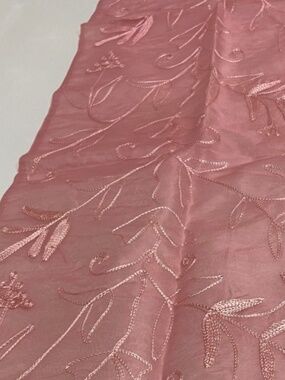 Vintage April Cornell Rose Silk Blend Runner; Like New; Embroidered